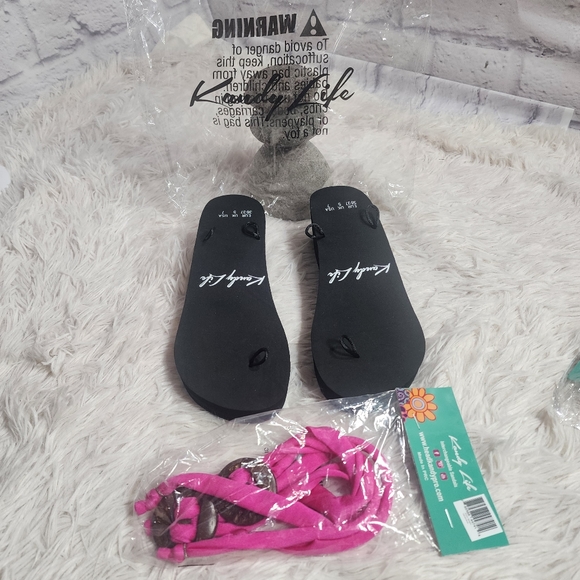 Kandy Life Interchangeable Wedge / sizes 5, 6, 7/ NWT/ HOT PINK SHORT STRAP - Picture 4 of 14